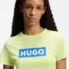 Slim-fit T-shirt in cotton with blue boxed logo