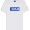 Slim-fit T-shirt in cotton with blue boxed logo
