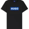 Slim-fit T-shirt in cotton with blue boxed logo