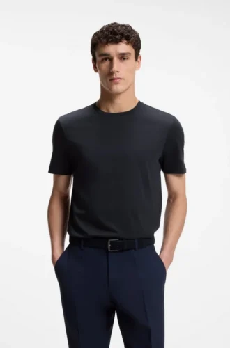 Slim-fit T-shirt in mercerized cotton