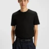 Slim-fit T-shirt with mercerised cotton