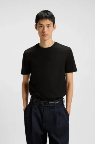 Slim-fit T-shirt with mercerised cotton