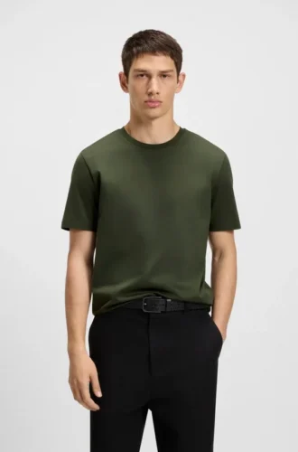 Slim-fit T-shirt with mercerised cotton