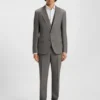 Slim-fit three-piece suit in stretch sharkskin
