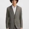 Slim-fit three-piece suit in stretch sharkskin
