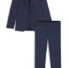 Slim-fit three-piece suit in stretch sharkskin