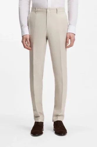 Slim-fit trousers in a linen blend