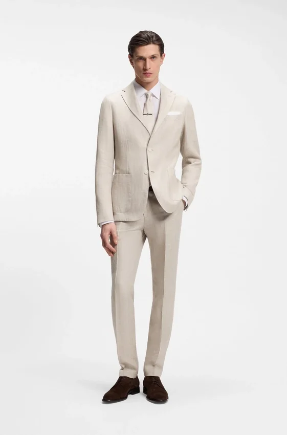 Slim-fit trousers in a linen blend Slim-fit trousers in a linen blend