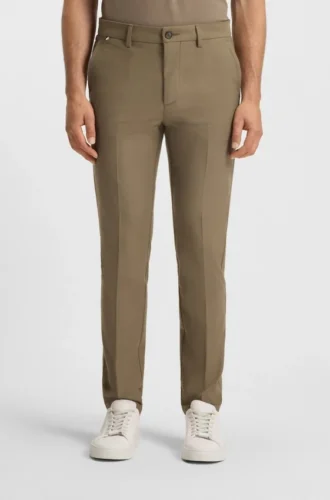 Slim-fit trousers in cotton-blend twill