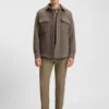 Slim-fit trousers in cotton-blend twill