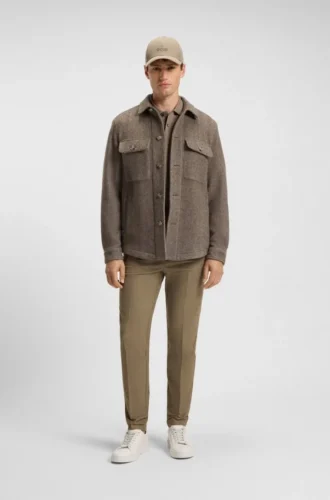 Slim-fit trousers in cotton-blend twill