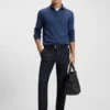 Slim-fit trousers in cotton-blend twill
