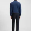 Slim-fit trousers in cotton-blend twill