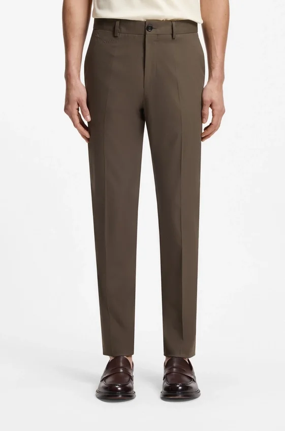 Slim-fit trousers in cotton, silk and stretch Slim-fit trousers in cotton, silk and stretch