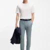 Slim-fit trousers in cotton, silk and stretch Slim-fit trousers in cotton, silk and stretch