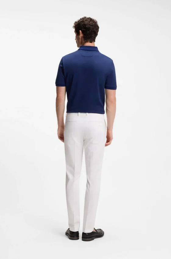 Slim-fit trousers in cotton, silk and stretch Slim-fit trousers in cotton, silk and stretch
