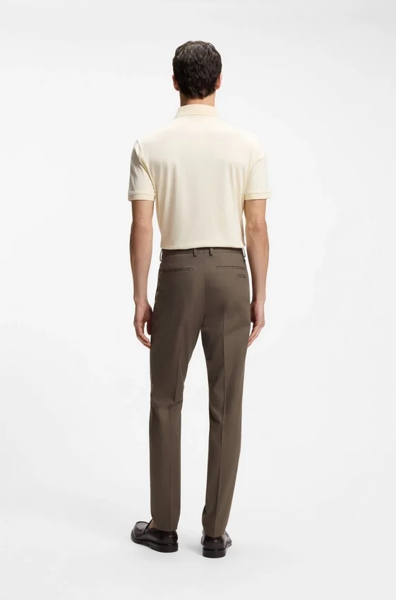 Slim-fit trousers in cotton, silk and stretch Slim-fit trousers in cotton, silk and stretch