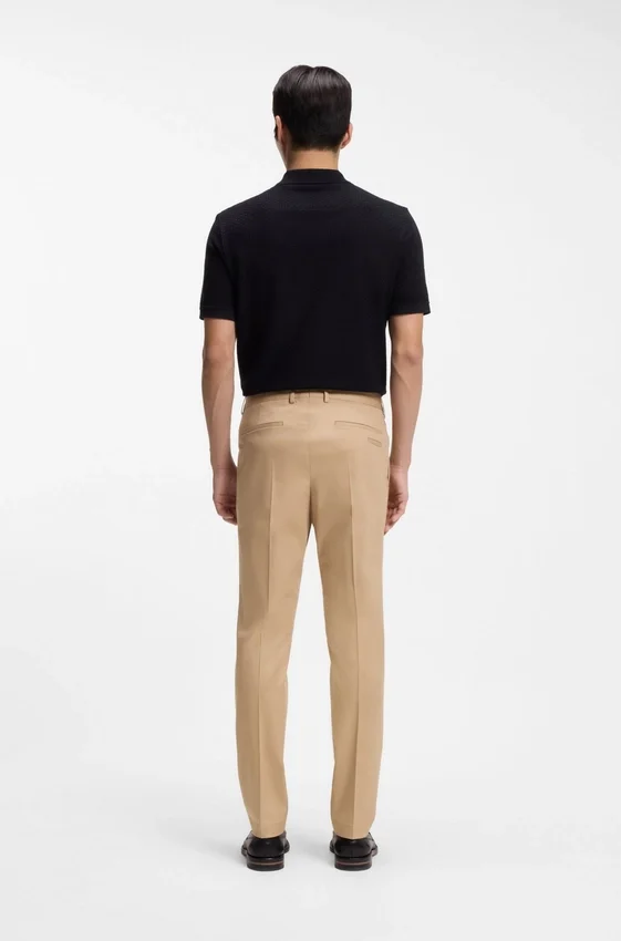Slim-fit trousers in cotton, silk and stretch Slim-fit trousers in cotton, silk and stretch