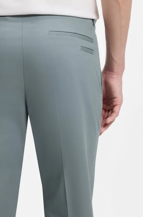 Slim-fit trousers in cotton, silk and stretch Slim-fit trousers in cotton, silk and stretch