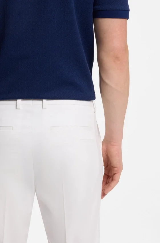 Slim-fit trousers in cotton, silk and stretch Slim-fit trousers in cotton, silk and stretch