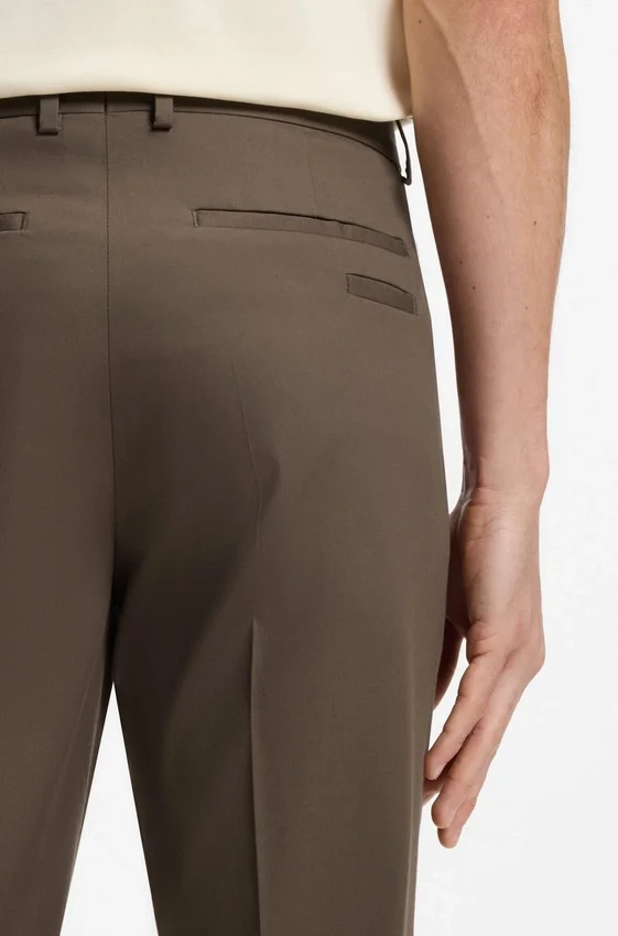 Slim-fit trousers in cotton, silk and stretch Slim-fit trousers in cotton, silk and stretch