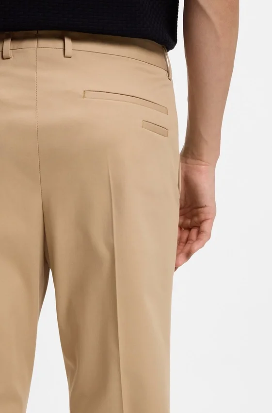 Slim-fit trousers in cotton, silk and stretch Slim-fit trousers in cotton, silk and stretch