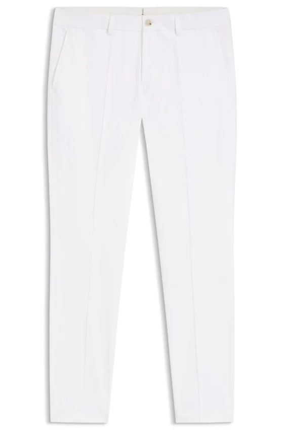 Slim-fit trousers in cotton, silk and stretch Slim-fit trousers in cotton, silk and stretch