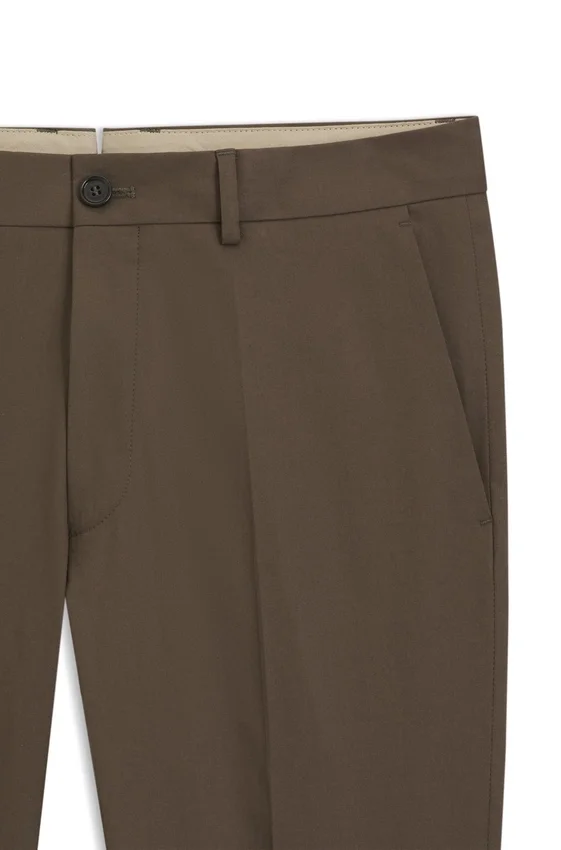 Slim-fit trousers in cotton, silk and stretch Slim-fit trousers in cotton, silk and stretch