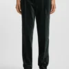 Slim-fit trousers in cotton velvet