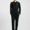 Slim-fit trousers in cotton velvet