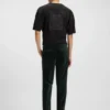 Slim-fit trousers in cotton velvet