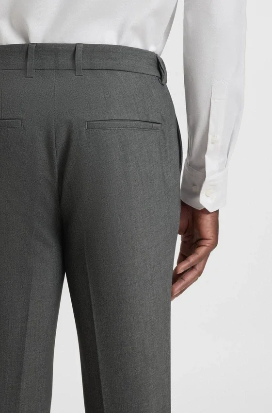 Slim-fit trousers in micro-patterned stretch fabric Slim-fit trousers in micro-patterned stretch fabric