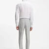 Slim-fit trousers in patterned linen Slim-fit trousers in patterned linen
