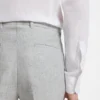 Slim-fit trousers in patterned linen Slim-fit trousers in patterned linen