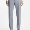 Slim-fit trousers in patterned stretch chiffon