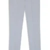 Slim-fit trousers in patterned stretch chiffon