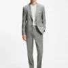 Slim-fit trousers in performance sharkskin