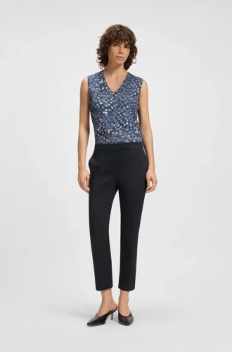 Slim-fit trousers in stretch cotton