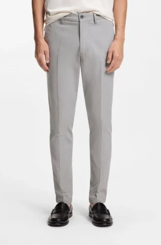 Slim-fit trousers in stretch-cotton dobby