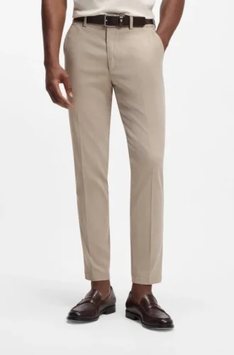 Slim-fit trousers in stretch-cotton dobby
