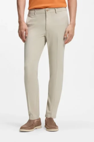 Slim-fit trousers in stretch-cotton dobby