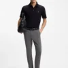 Slim-fit trousers in stretch-cotton dobby