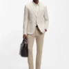 Slim-fit trousers in stretch-cotton dobby