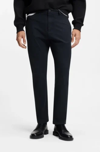 Slim-fit trousers in stretch-cotton gabardine