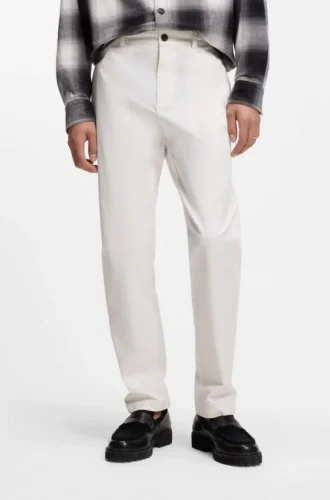 Slim-fit trousers in stretch-cotton gabardine