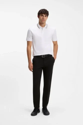 Slim-fit trousers in stretch-cotton gabardine