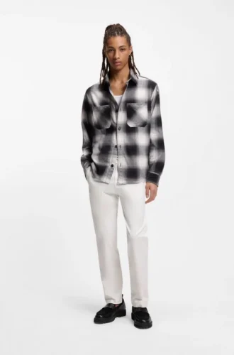 Slim-fit trousers in stretch-cotton gabardine