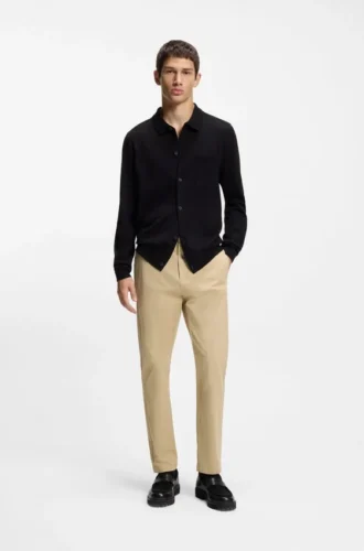 Slim-fit trousers in stretch-cotton gabardine