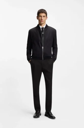 Slim-fit trousers in twill fabric