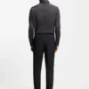 Slim-fit trousers in virgin wool and silk